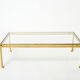 Coffee table beaten iron gilded glass Maison Ramsay 1950
