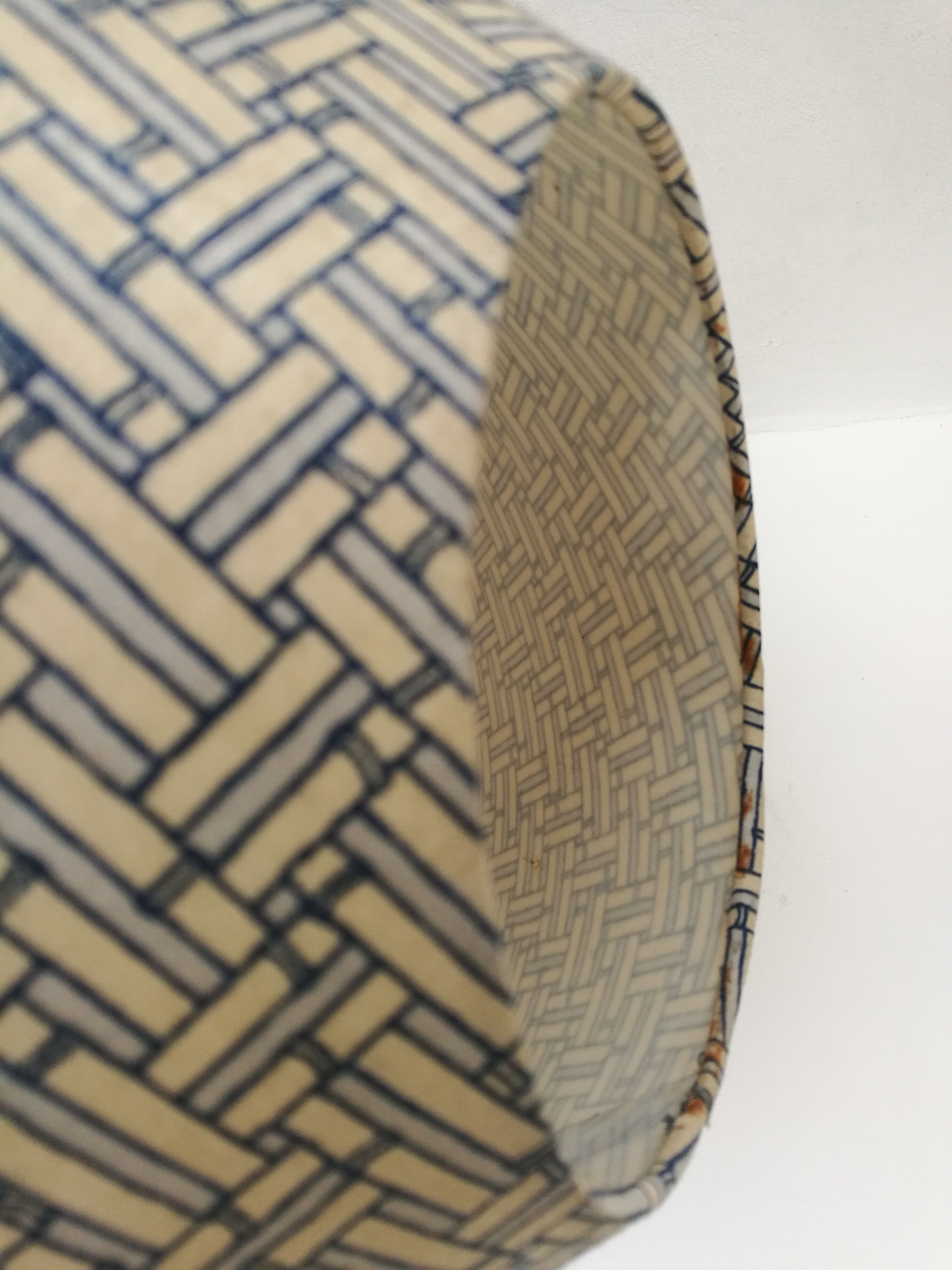Wood and brass floor lamp