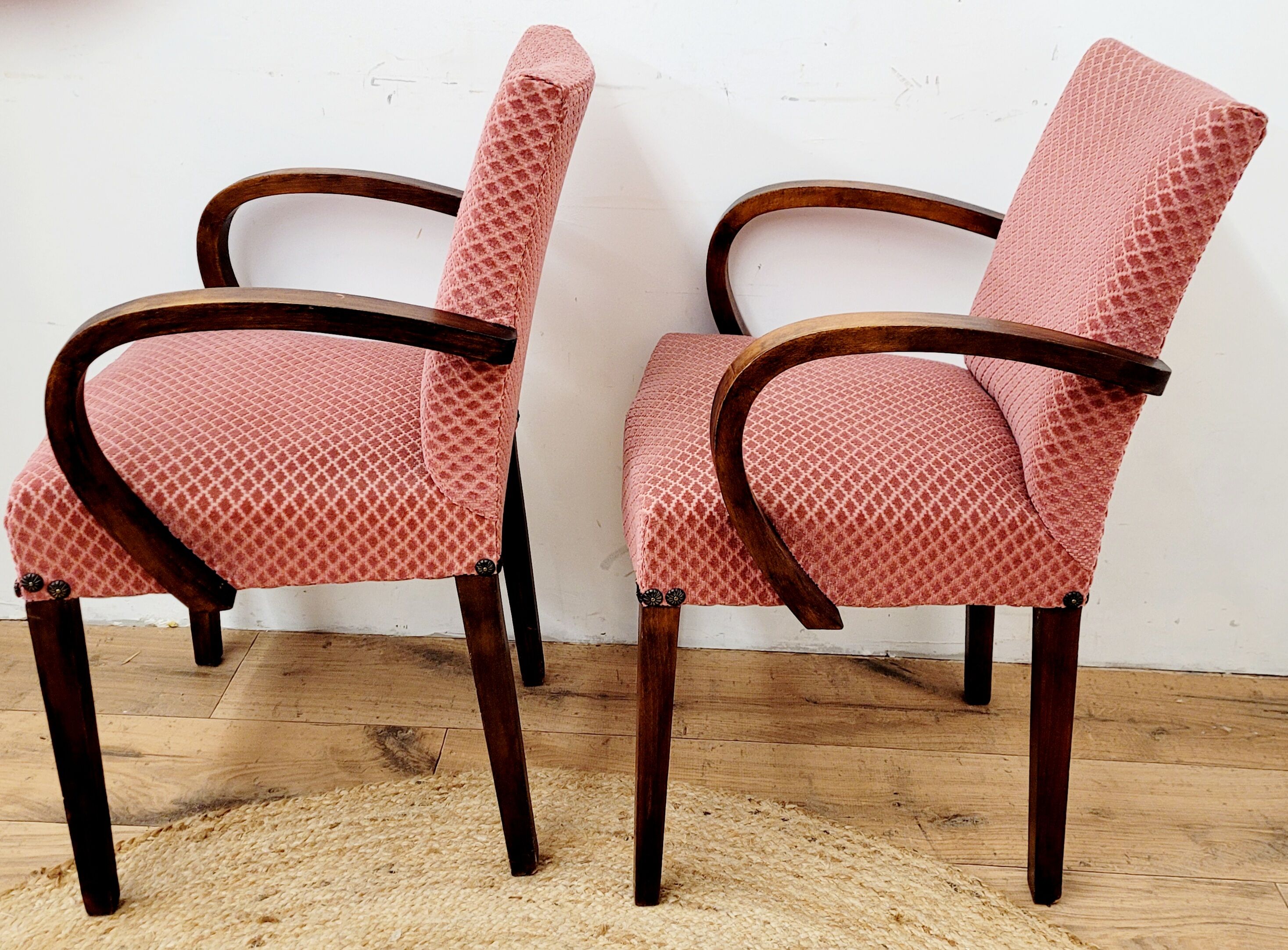 Two vintage bridge armchairs