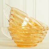 4 cups Art Deco style set in iridescent glass "Gondolo"