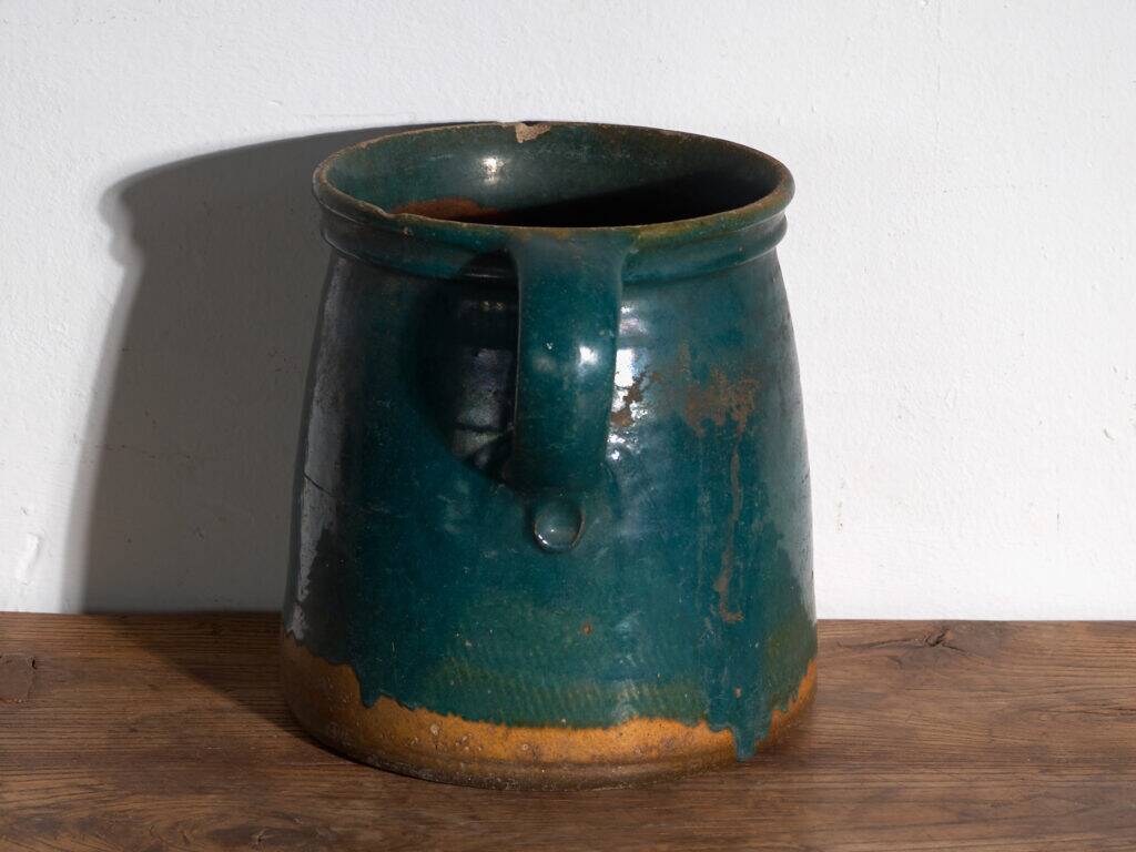 Pot ancien en céramique populaire vernissée – Europe centrale, vers 1930