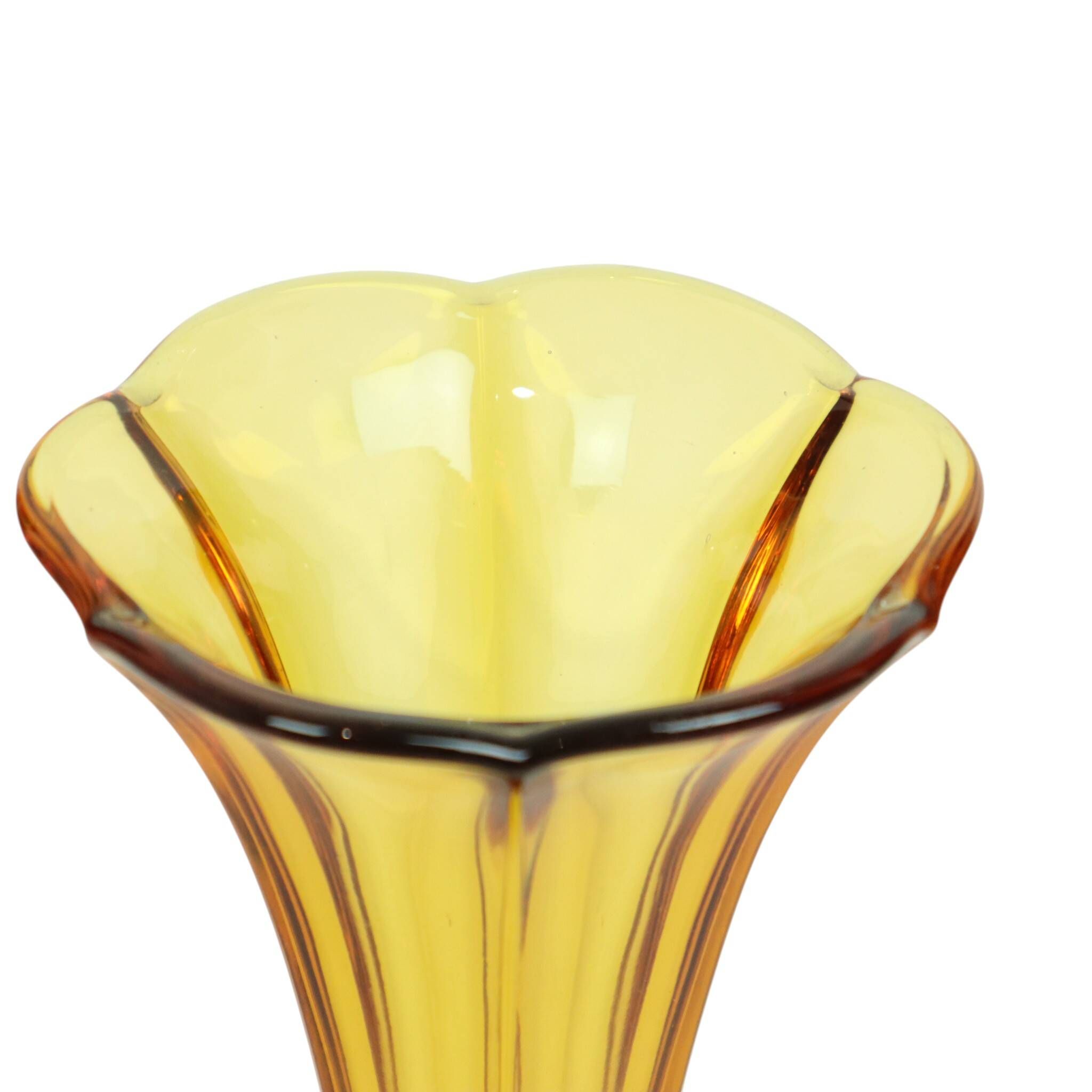 Small Luxval Vase Amber Américain 1935 VSL Art Deco