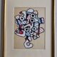Silkscreen print after Jean Dubuffet, framed, 1970s, 25 x 31 cm