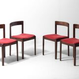 Set of 4 Dino Cavalli dining chairs in rosewood