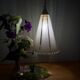 Vintage tulip pendant light in white and gold frosted glass