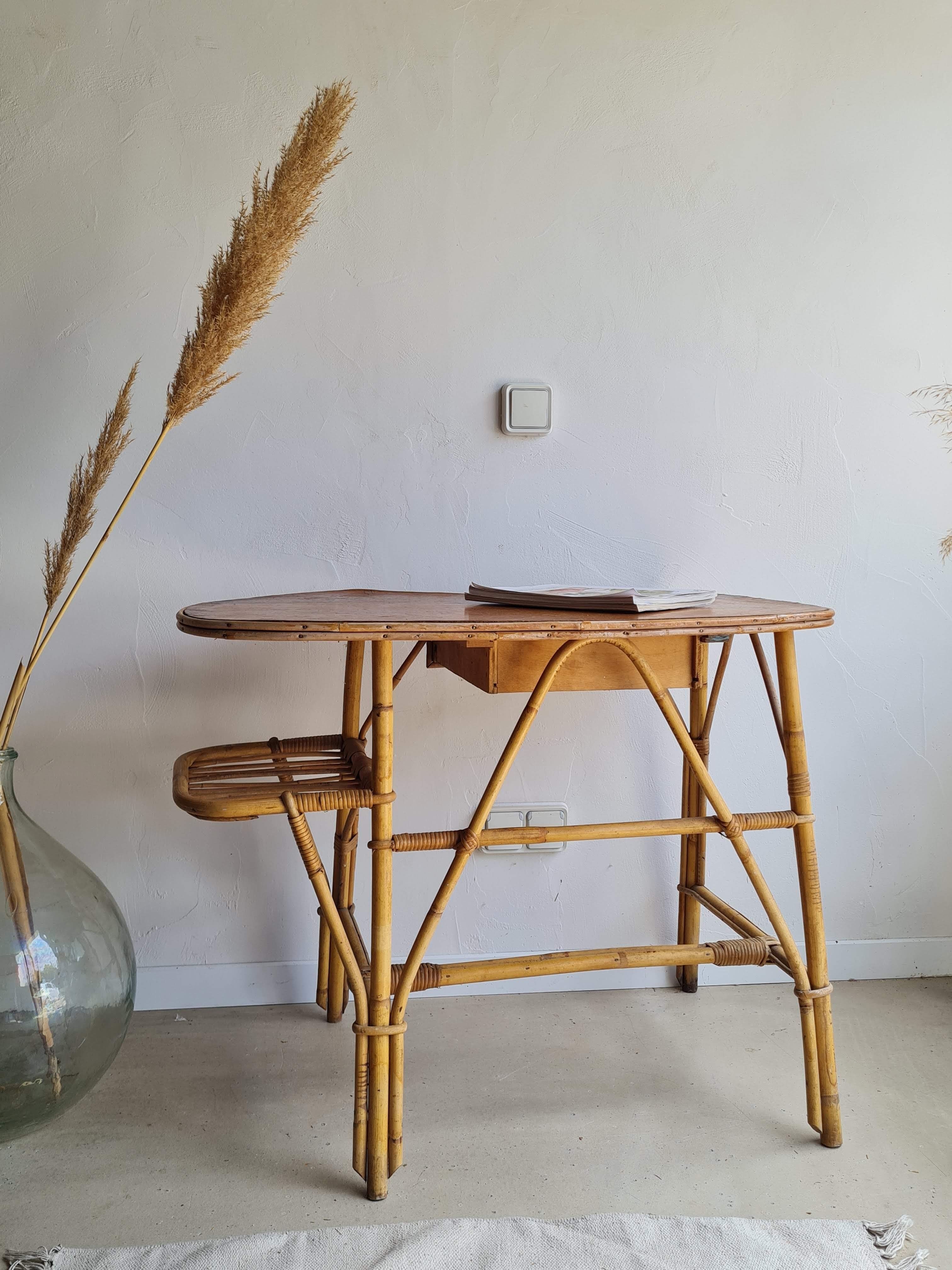 Vintage rattan desk