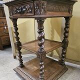 Renaissance style display table in solid oak