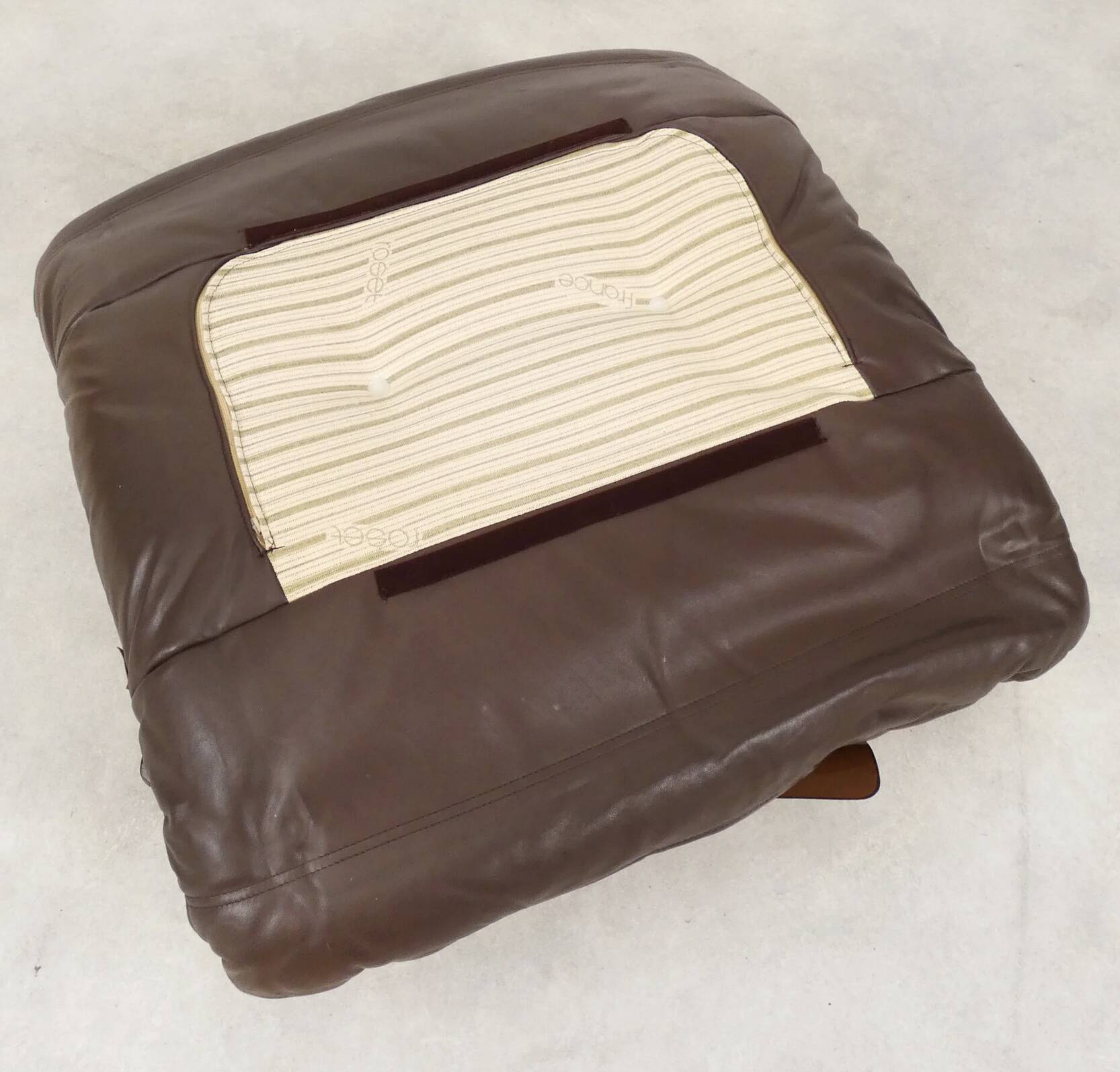 Ligne Roset Marsala - fauteuil and ottman - brown leather