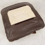 Fauteuil et ottoman Marsala en cuir marron par Michel Ducaroy pour  Ligne Roset