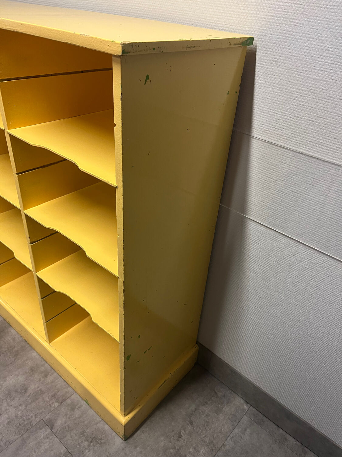 Old workshop furniture / wooden locker / sorting furniture / counter