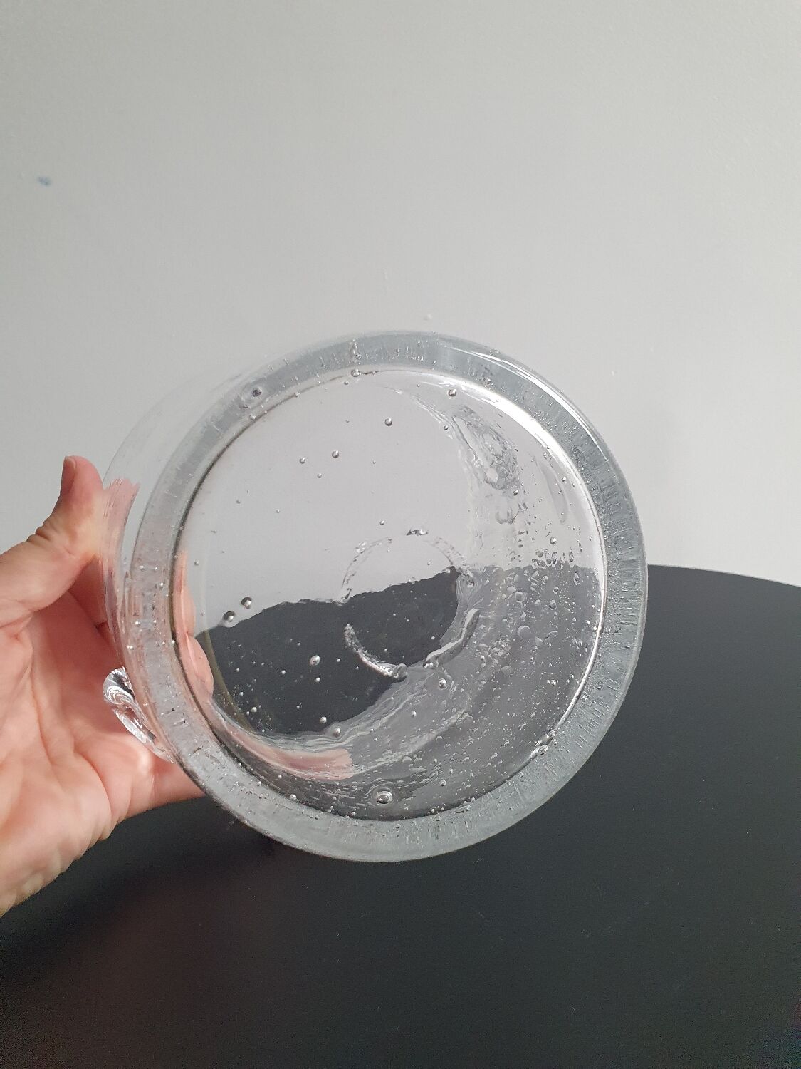 Bubbled glass ice bucket