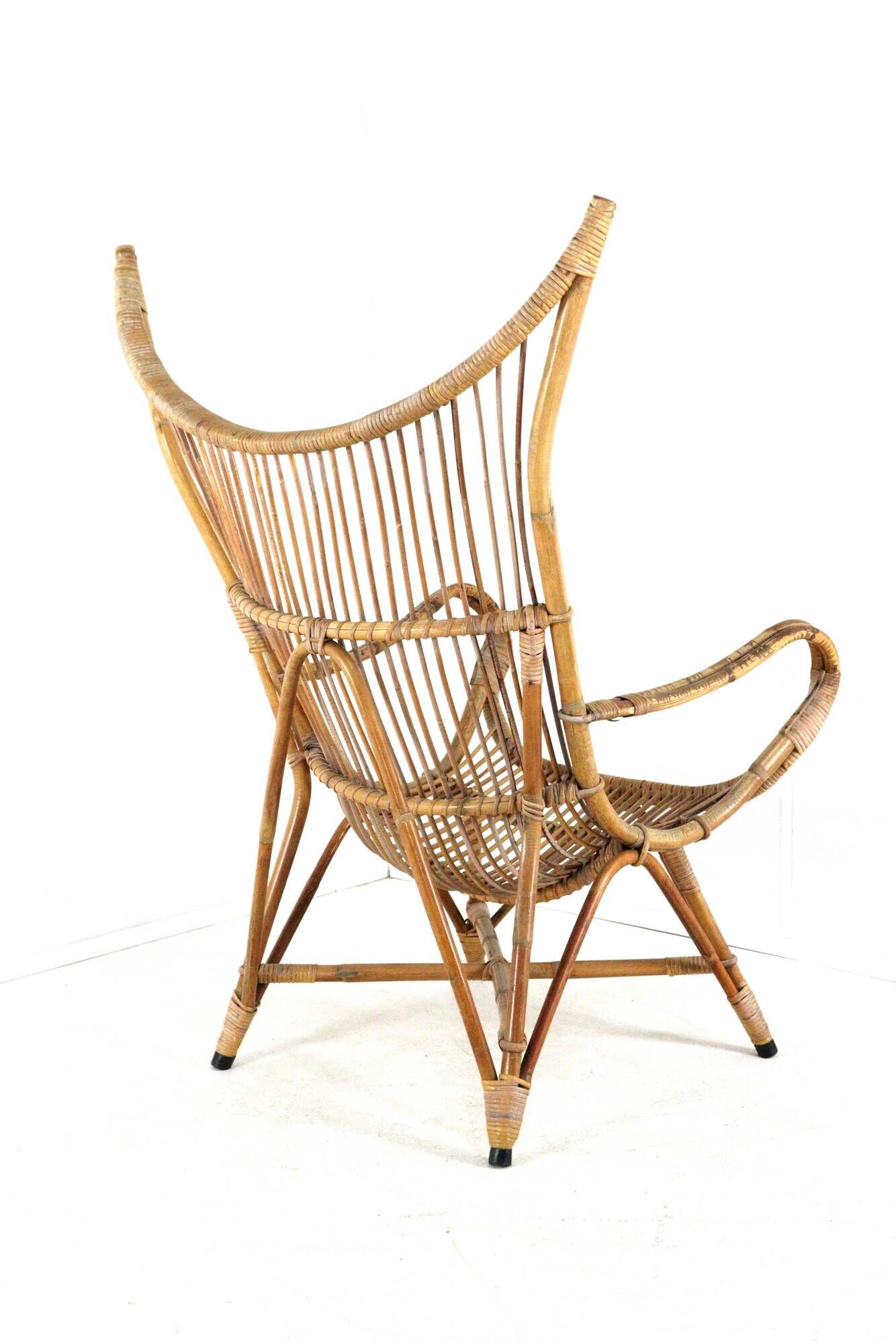 Rattan Armchair XL - mid century modern - japandi - very rare model