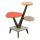 Hoge vintage plantentafel met messing en formica, plantenrek