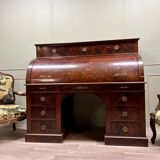 Cylinder desk in flamed mahogany empire style 19th century