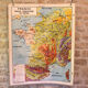 Carte scolaire de géographie vintage