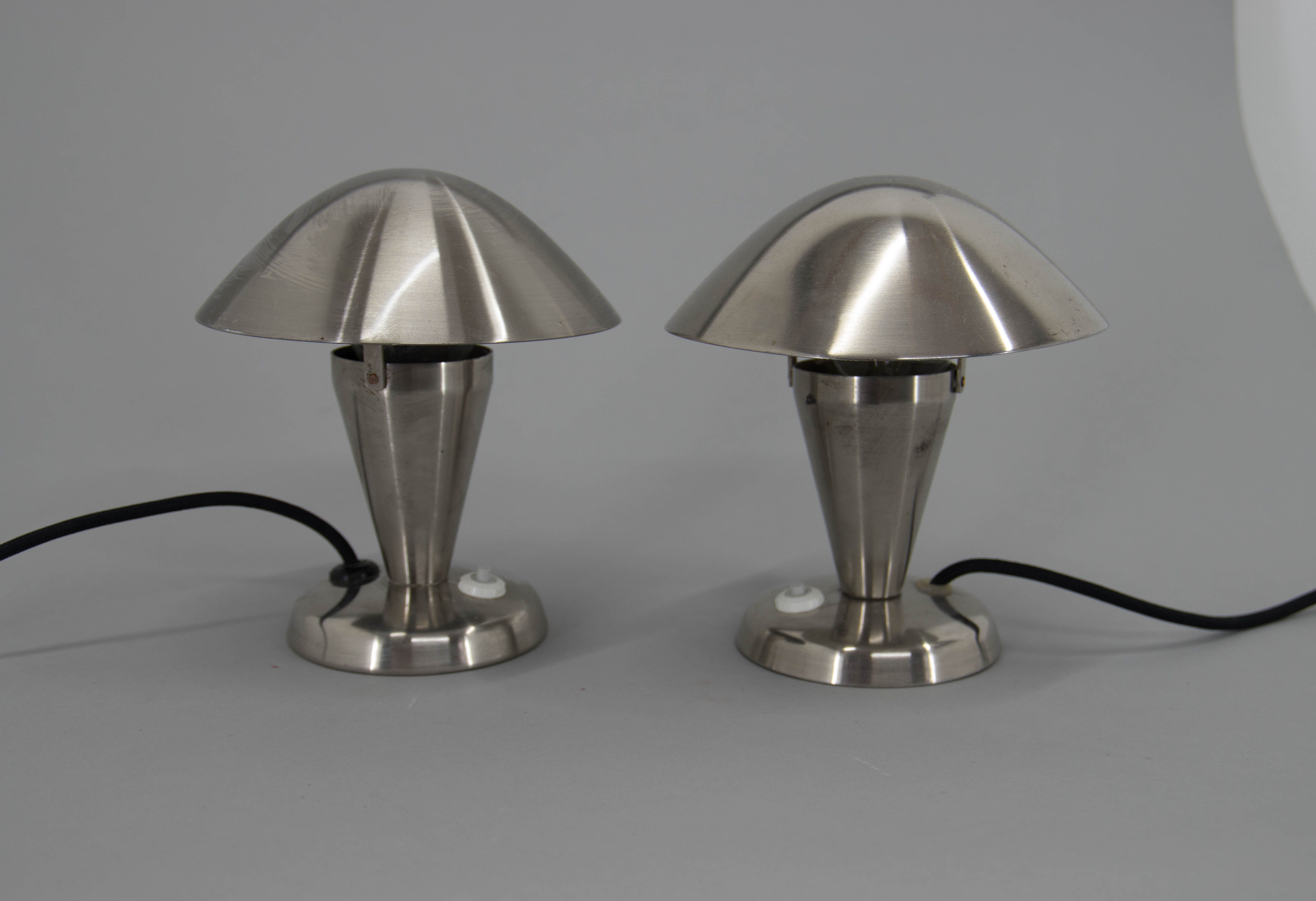 Pair of Bauhaus Bedside Lamps with Flexible Shade, 1930