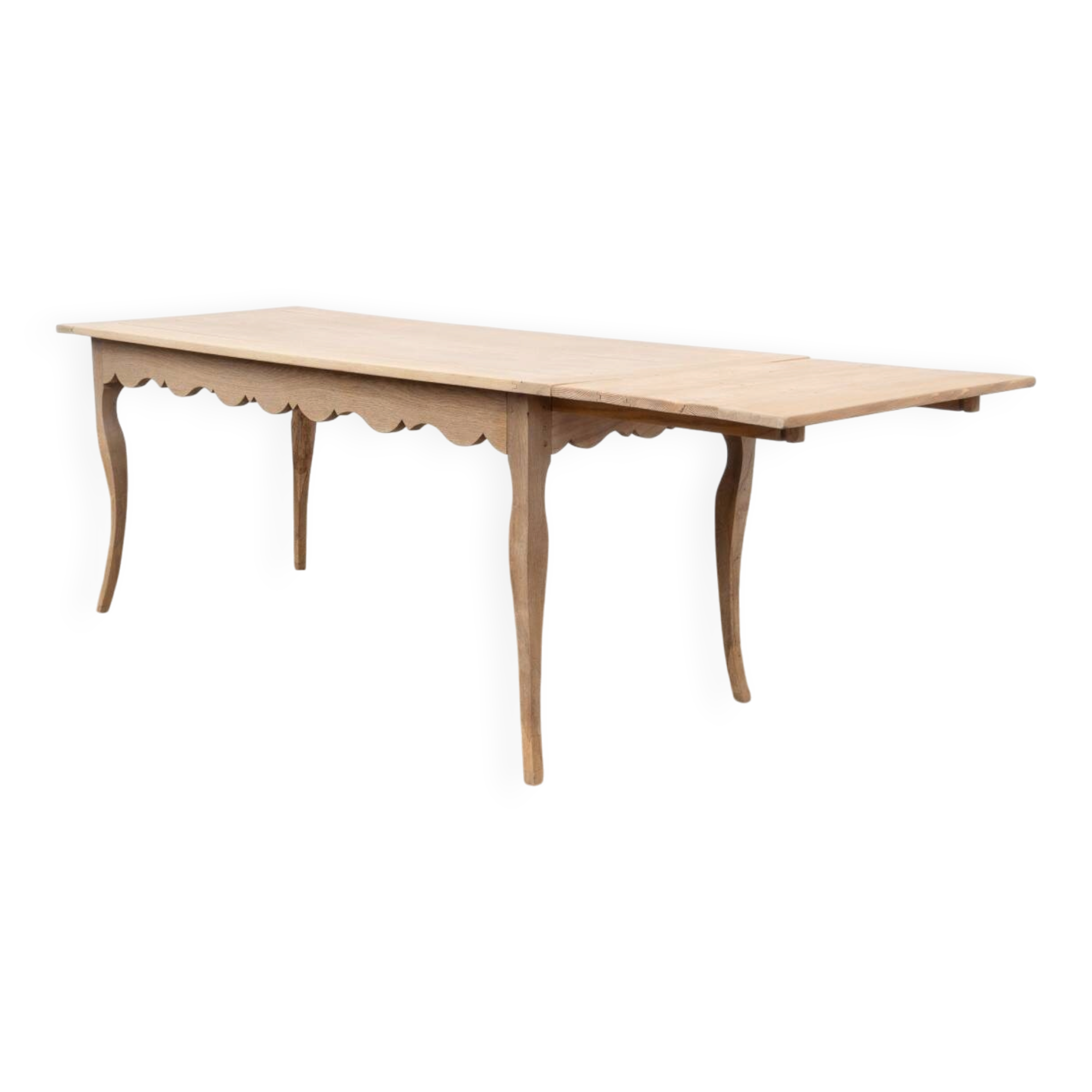 Ancienne table de ferme en chêne à rallonge – XIXe siècle