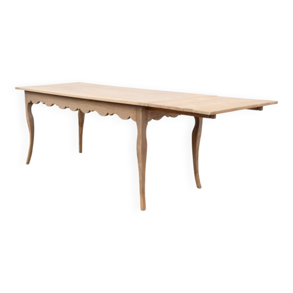 Ancienne table de ferme en chêne à rallonge – XIXe siècle