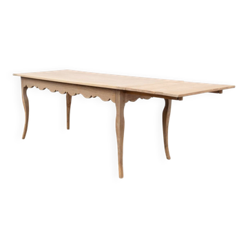Ancienne table de ferme en chêne à rallonge – XIXe siècle