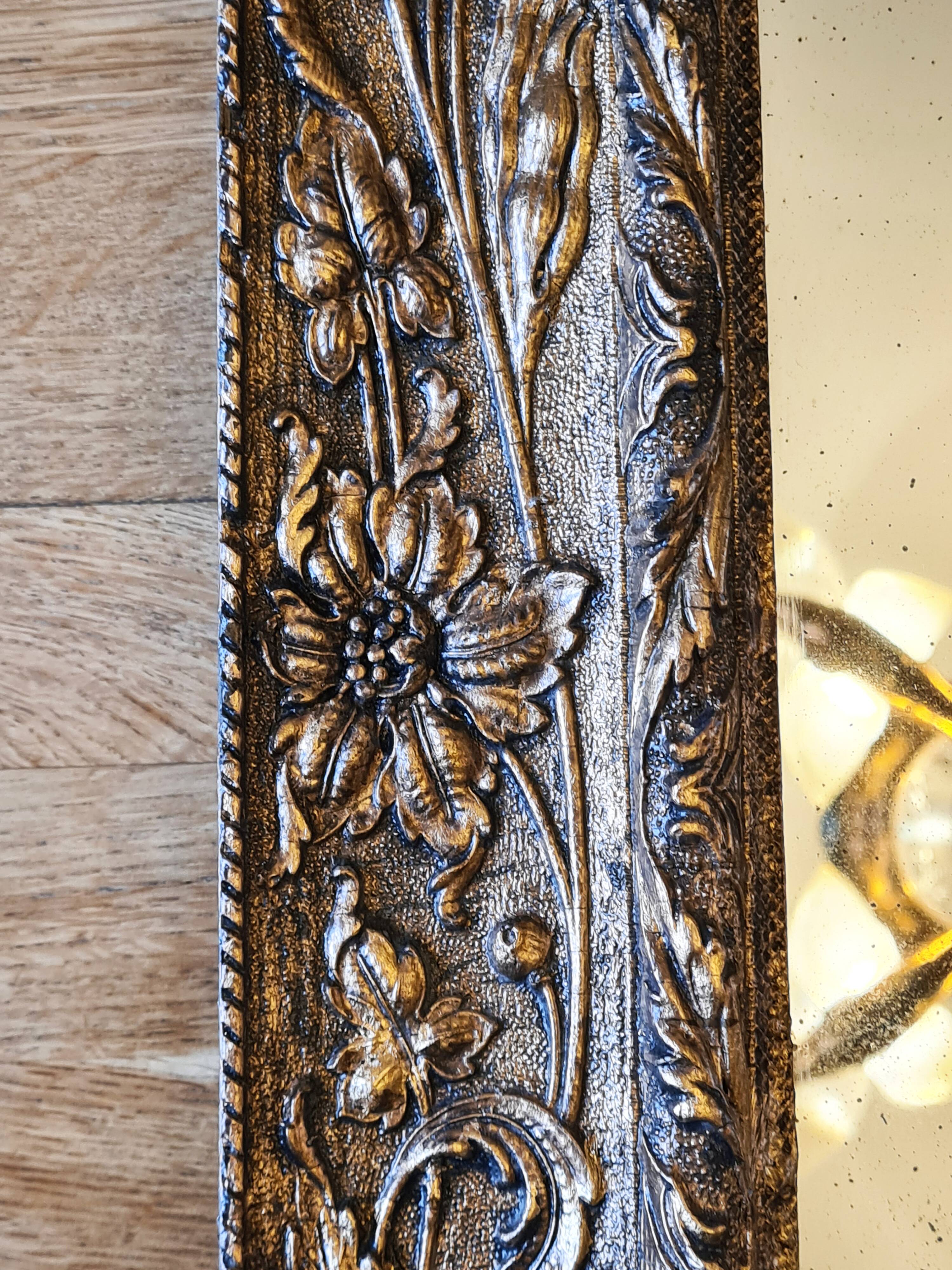 Miroir “Clotilde” – décor floral doré