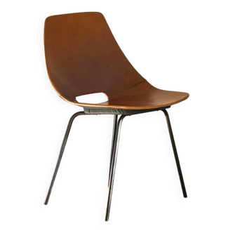 Pierre Guariche Amsterdam Tonneau Leather Chair