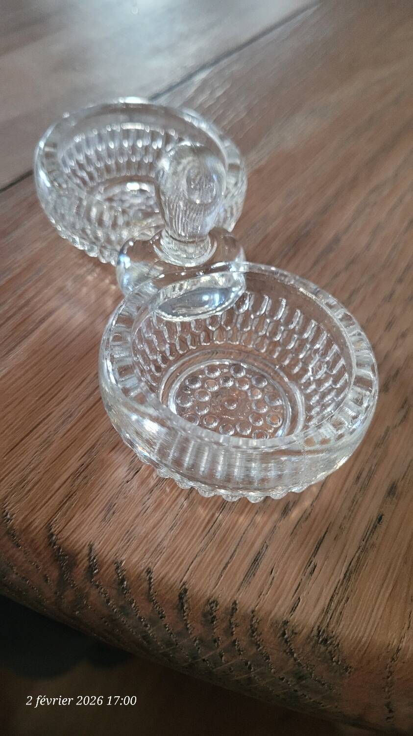 Thick glass salt and pepper shakers