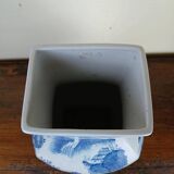China circa 1920: porcelain vase with blue and white decoration