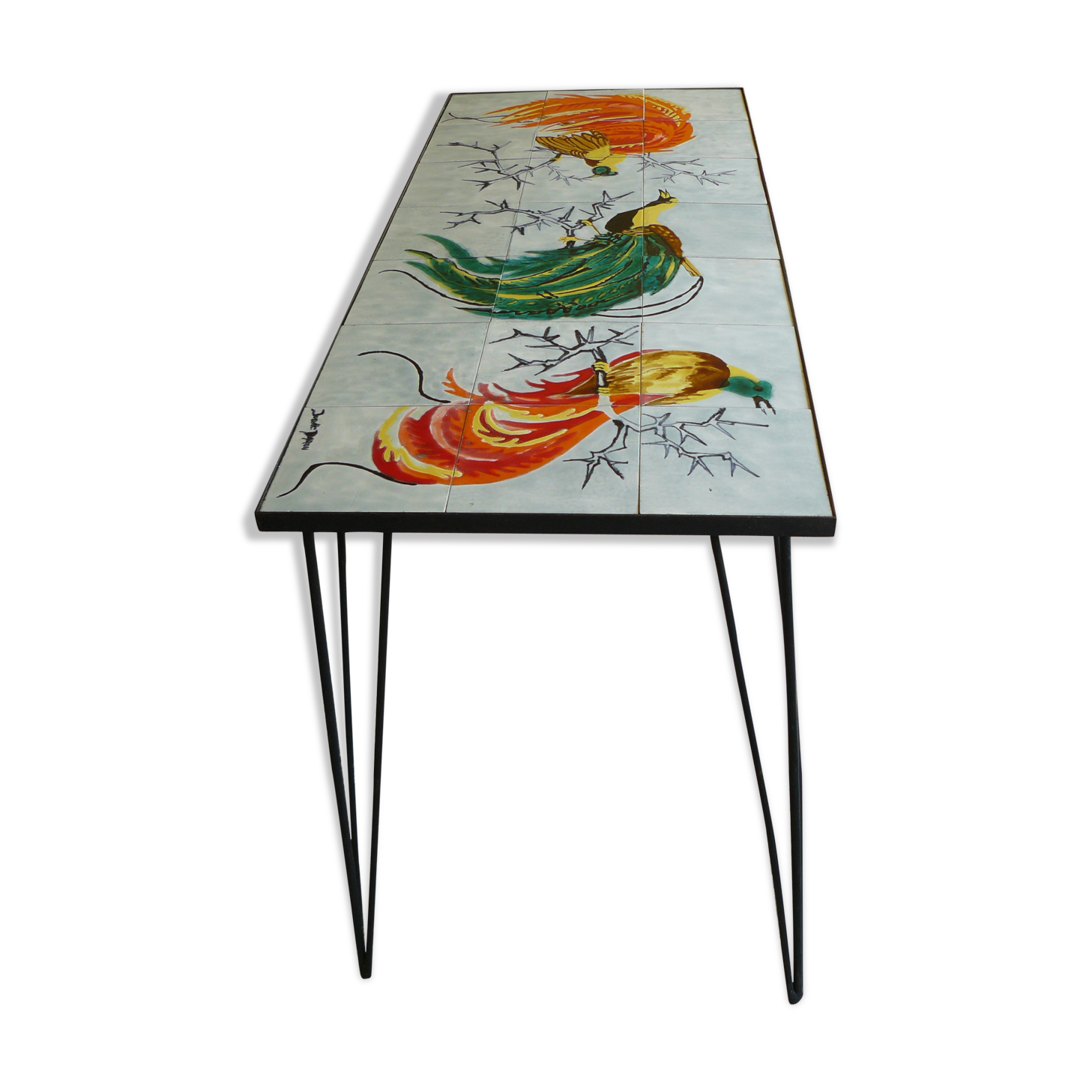 Metal and ceramic table