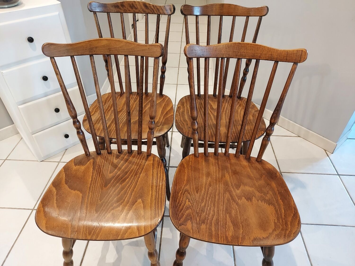 Set of 4 Baumann bistro chairs from the 1970s