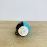 Two-tone ceramic vase from the 50s, blue and black, vintage
