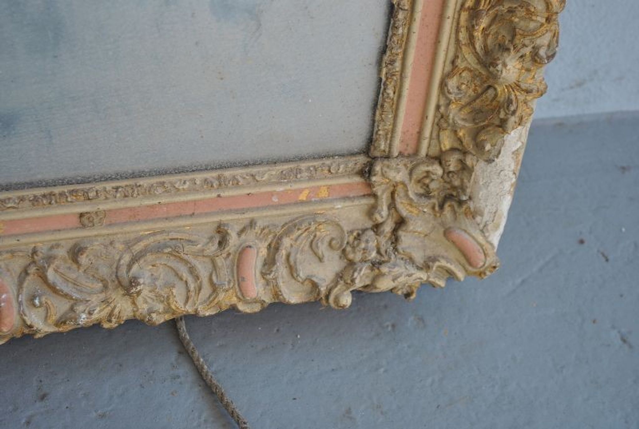 Mirror in gold stucco and glass mercury 91x126cm