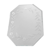 Beveled mirror with floral decor