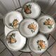 Lot of 6 hollow plates digoin sarreguemines model "adèle" years 30-40