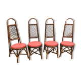 Set of four rattan chairs