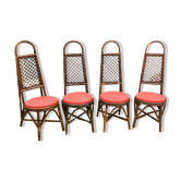 Set of four rattan chairs