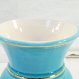Pair of TURQUOISE BLUE AND GOLD VERCERAM vase