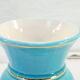 Paire de vases Verceram bleu turquoise et doré
