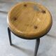 Vintage industrial stool in wood and metal