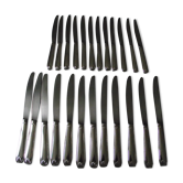 Set of 24 knives handle silver metal.