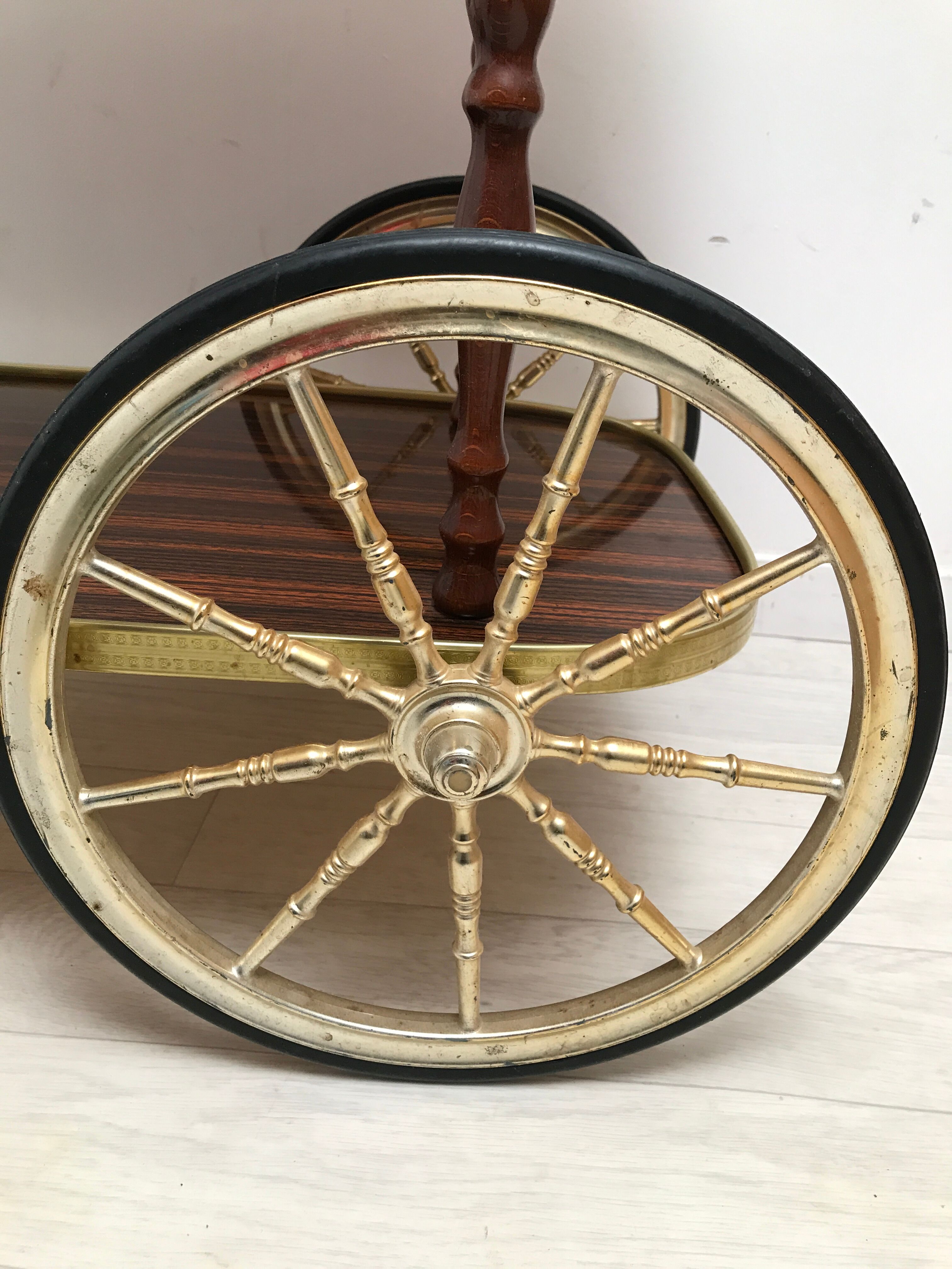 Bar trolley  in gold and formica 1960-1970