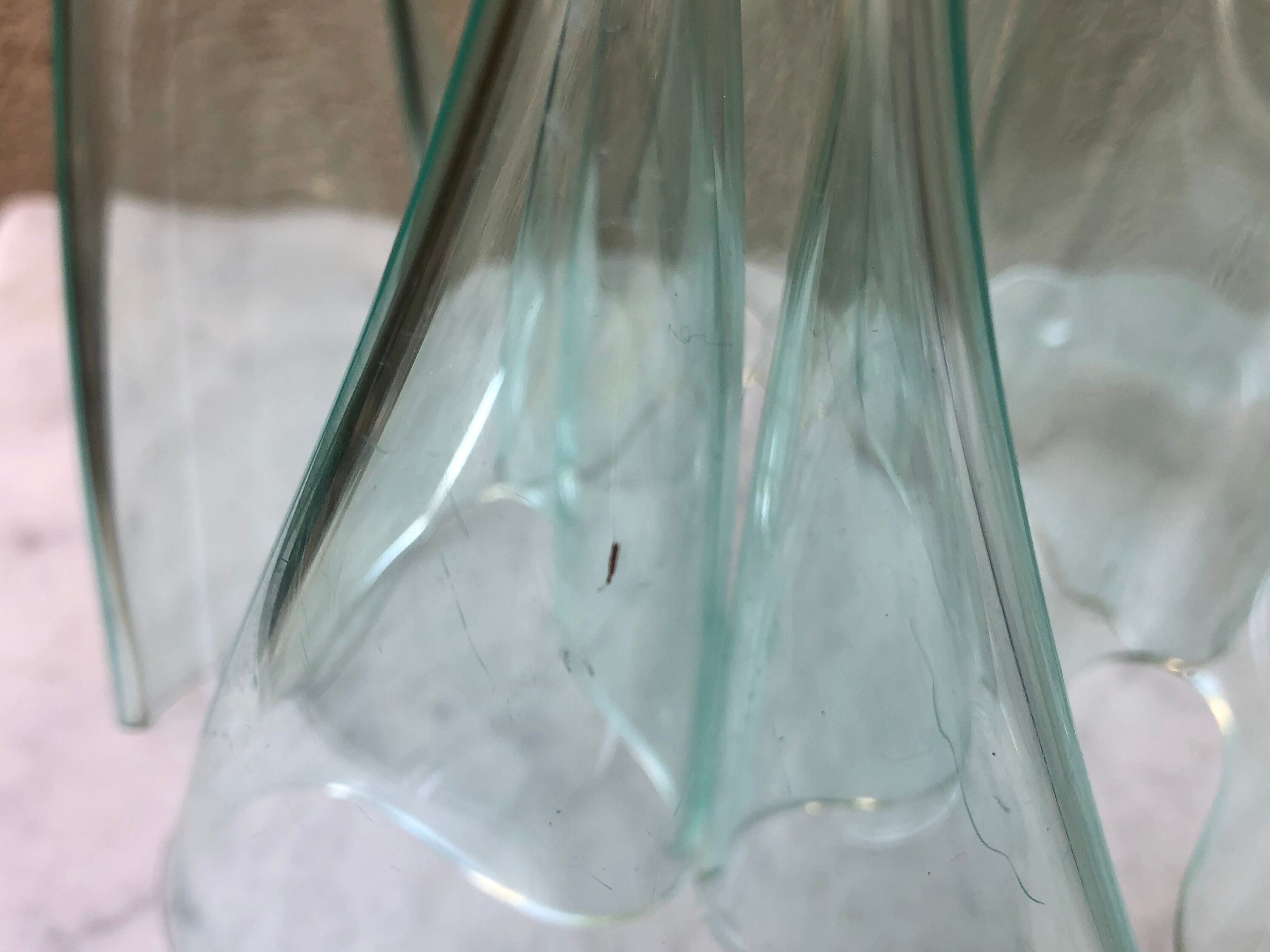 Italian handkerchief vase PMMA thermoformed edition iguzzini design Pietro Chiesa vintage 70