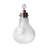 Suspension vintage forme ampoule en verre fumé