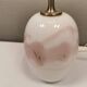 Table lamp in white and rose coloured glass designed by Michael Bang and manufactured by Holmegaard.