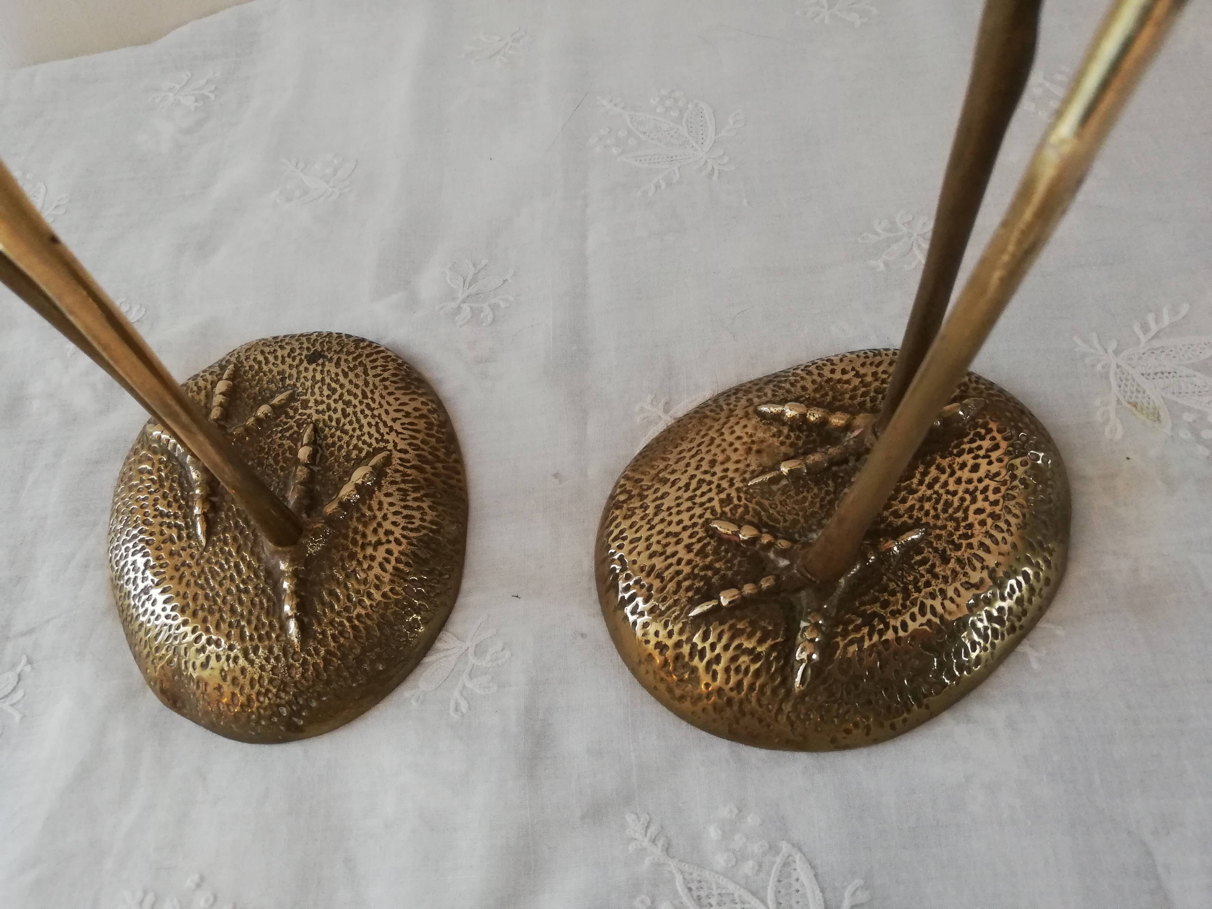 Couple of brass herons