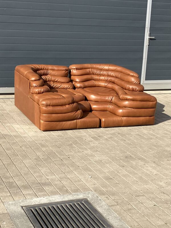 2x De Sede Terrazza Ds-1025 (rechts & links element) Cognac