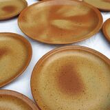 Set 12 plates and 1 dish sandstone of Burgundy Sarreguemines