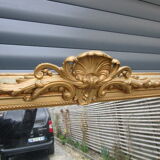 Golden mirror 19th with pediment