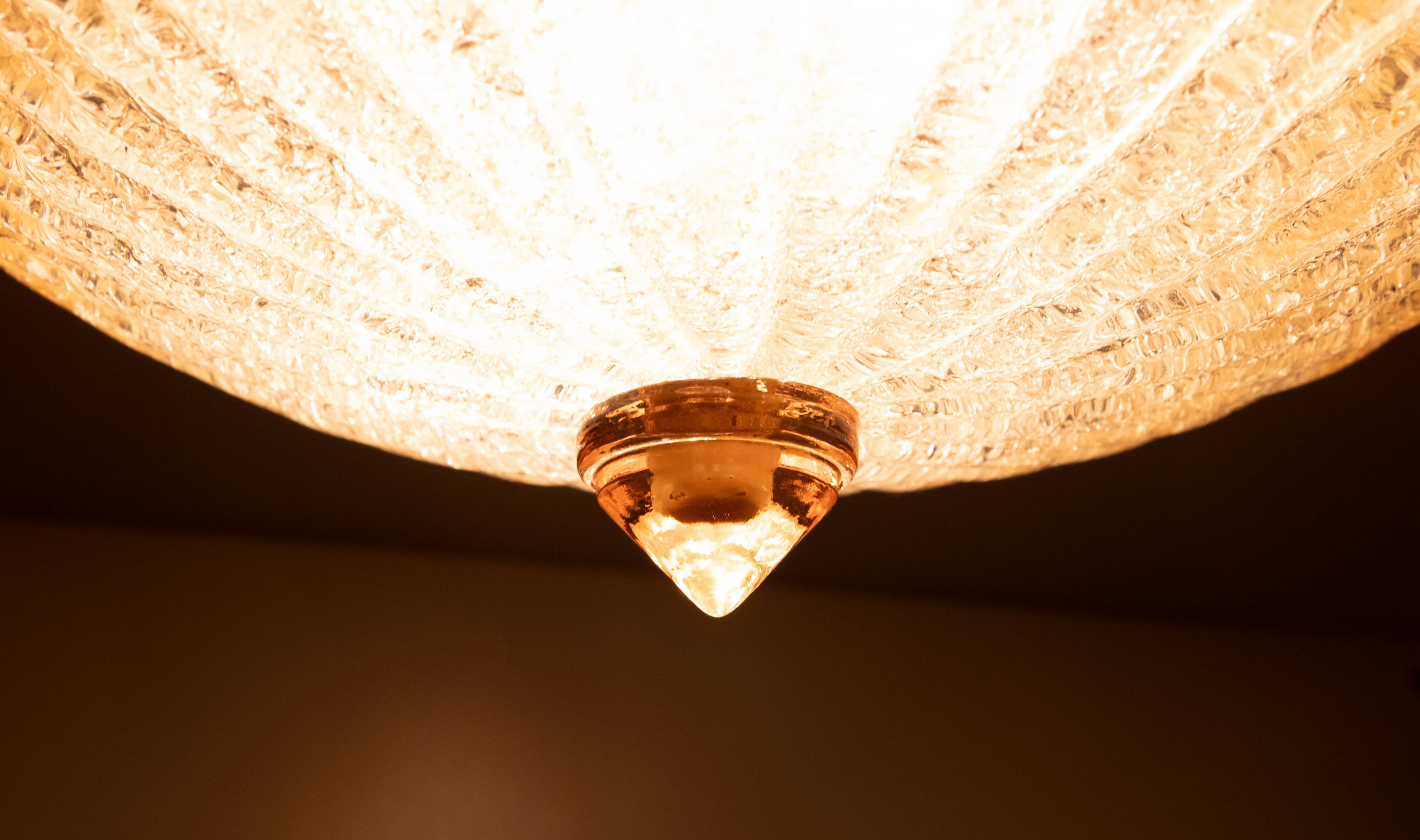 Mid Century Barovier & Toso Attributed Flush Mount Italy