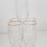 Vintage beer glasses - series of 5 of the brand KRONENBOURG (60's)