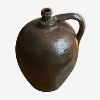 Vintage brown sandstone amphora jar vase